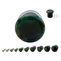 Moss Agate Single Flare 0g - 7/8"
