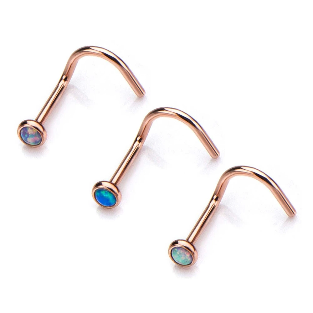 20g Rose Gold PVD With 2mm Opal
