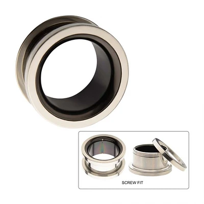 Acero Con Incrustaciones Negras 14g - 2g