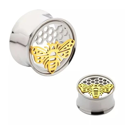 Abeja Con Túnel Doble Flare De Panal 0g - 7/8"