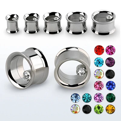 1 Inner Gem Mirror Plished Double Flare Machine Head 0g - 7/8"