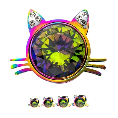 Cabezal de máquina con orejas gato arcoíris Og - 7/16"