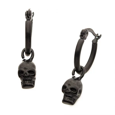 Huggie colgante con calavera negra mate