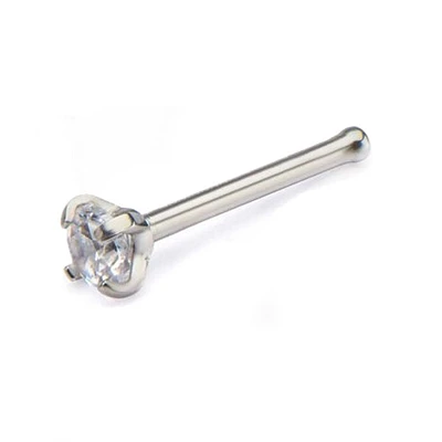 Juego de puntas de 20 g, hueso de nariz con gema transparente de 2,5 mm