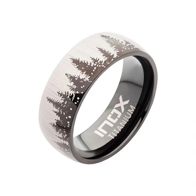 Evergreen Tree Ring Titanium Size 9