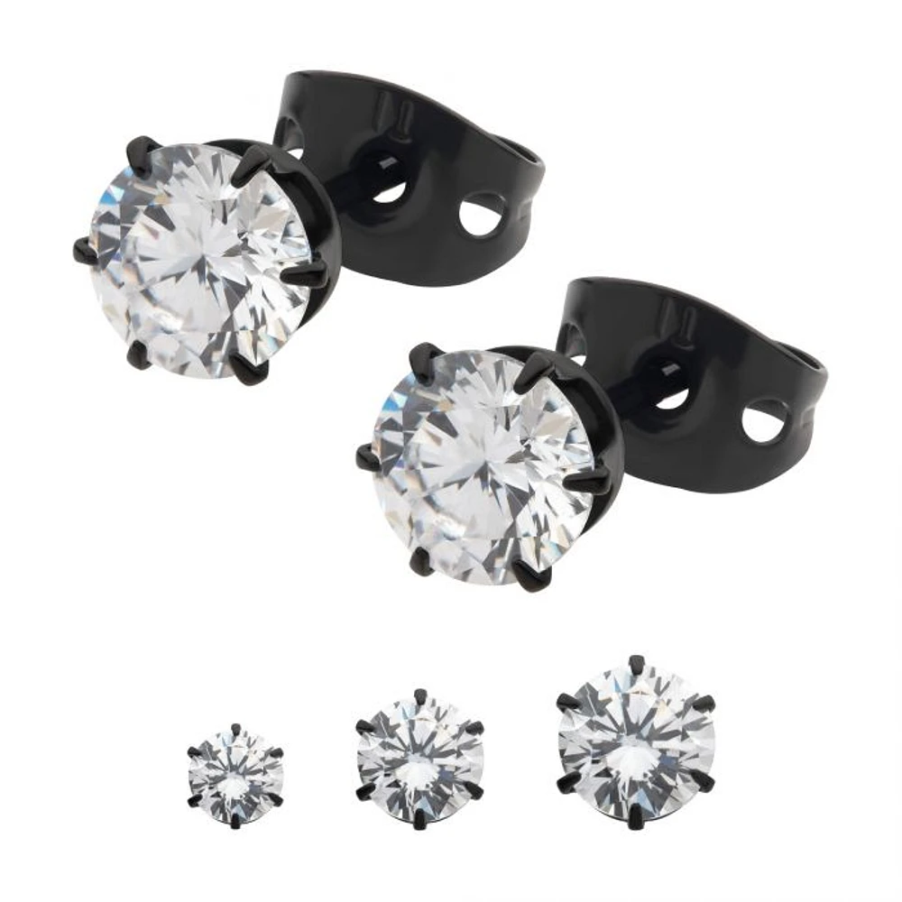 20g Black PVD Titanium Earring 4mm
