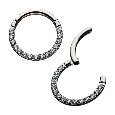 Front Full Clear Gem Hinged Titanium