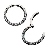 Front Full Clear Gem Hinged Titanium