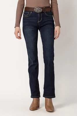 WallFlower Evan Wash Legendary Fit Bootcut Jean with Rhinestone Belt