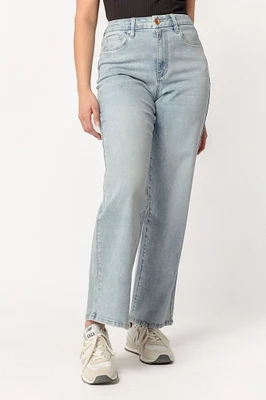 YMI Light Wash Curvy Fit Ultra-High-Rise Wide-Leg Jean