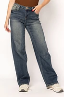 YMI Mid-Rise Wide-Leg Jeans Dark Wash