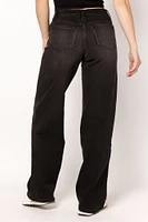 YMI Mid-Rise Wide-Leg Jeans Black Wash