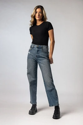 Celebrity Pink Emaline Wash High-Rise Straight-Leg Jean