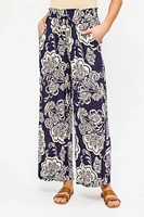 Large Floral Ankle-Length Palazzo Pant