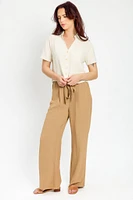 Airflow Wide-Leg Tie-Front Pant