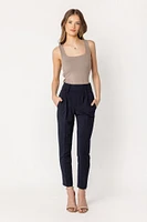 Knit Crepe Wide Waistband Trouser