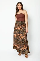 Floral-Print Tiered Maxi Skirt