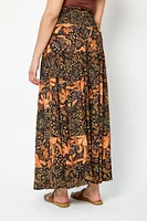 Floral-Print Tiered Maxi Skirt