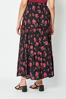 Roses Tiered Maxi Skirt