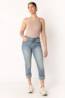 WallFlower Grace Wash Flirty Curvy Cropped High-Rise Jean
