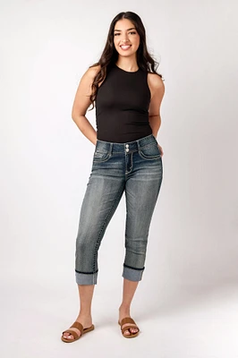 WallFlower InstaStretch Galaxy Wash Luscious Curvy Mid-Rise Cropped Skinny Jean
