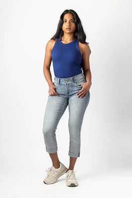 WallFlower Insta-Soft Vienna Wash Mid-Rise Cropped Jean