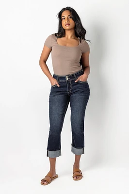 WallFlower Insta-Stretch Evan Wash High-Rise Cropped Jean