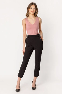 Knit Crepe Cropped Trouser