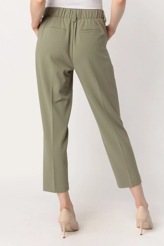 Knit Crepe Cropped Trouser