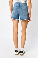 Celebrity Pink Medium Wash Mid-Rise Denim Short