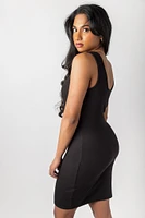 Ribbed Square-Neck Tank Dress