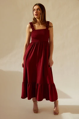 Airflow Maxi Dress with Smocked Top