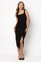 Square Neck Midi Dress with Side Slit