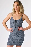Lace Sleeveless Scoop-Neck Bodycon Dress