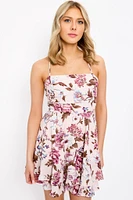 Floral Spaghetti Strap Dress with Lace-up Back