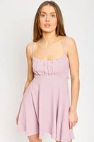 Airflow Sleeveless Scoop-Neck Mini Dress with Tie-Back