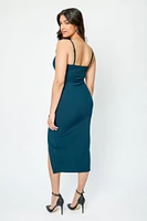 Ruffled V-Neck Midi Dress