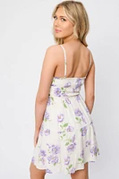 Floral Cross-Hatch Tiered Babydoll Dress