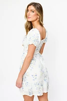 Floral Puff Sleeve Tiered Dress