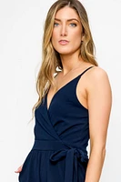 Crossover V-Neck Culotte Jumpsuit