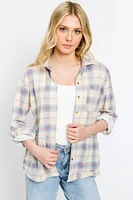 Cozy Plaid Printed Patch-Pocket Shirt
