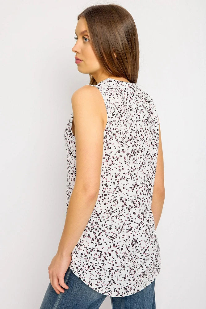 Printed Flecks Sleeveless Top