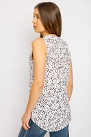 Printed Flecks Sleeveless Top
