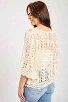 Crochet Bell-Sleeve Sweater