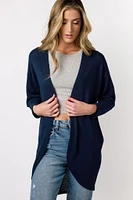 Lightweight 3/4 Sleeve Waffle Knit Cardigan