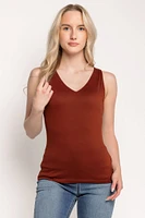 Double Brushed Sleeveless V-Neck