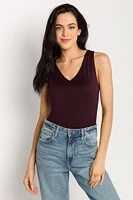 Double Brushed Sleeveless V-Neck