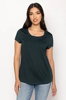 Brushed Cap Sleeve Scoopneck T-Shirt