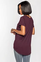 Brushed Cap Sleeve Scoopneck T-Shirt