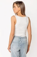 Brushed Double Layer Square Neck Tank